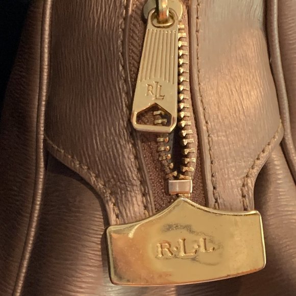 Ralph Lauren Metallic Antique Gold Handbag Tote - Picture 7 of 15